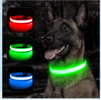 Safety LED Colorful Waterproof Anti Pull Pet Dog Cat Collar Leash for Night Walks