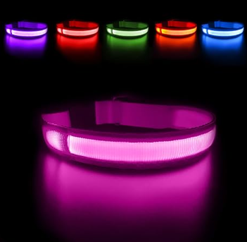 Safety LED Colorful Waterproof Anti Pull Pet Dog Cat Collar Leash for Night Walks