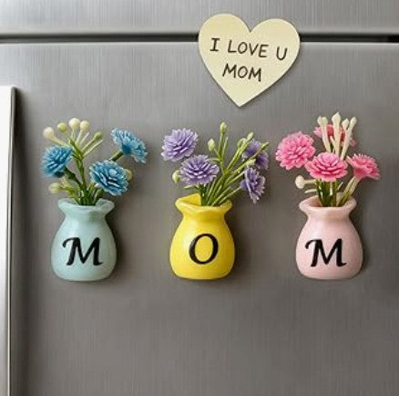 Fridge Strong 3D Refrigerator Magnets Potted Artificial Succulent Cactus Flower Vase Test Tube Rose Fern Plants Emoji Food Magnets for Kitchen Home Room Mother Day GiftDecor