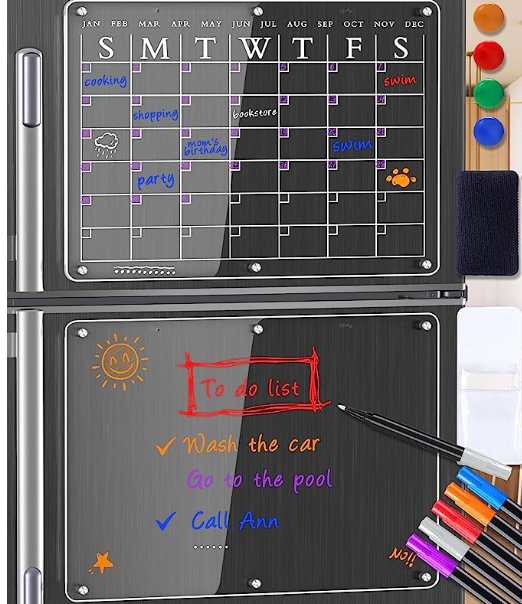 Acrylic Magnetic Clear Transparent Daily Weekly Monthly Dry Erase Board Calendar