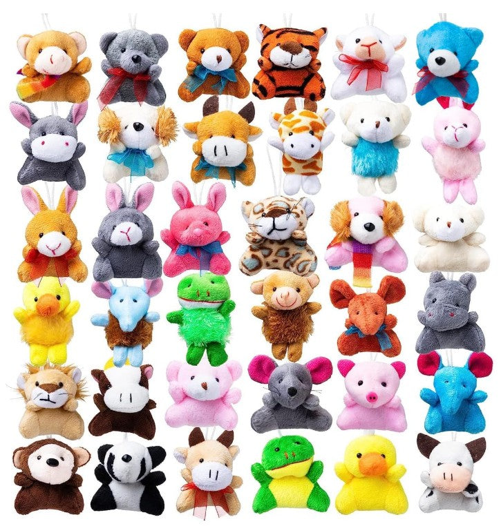 12 Pack 3 Inch Random Mini Small Animal Plush Toy Assortment Bulk Stuf ...