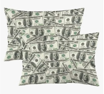 Soft Plush Fleece Flannel LinenGreen Money Printed Fleece Designed Novelty Throw Couch Sofa Picnic Pool Beach Bed Spread Blankets and Pillowcases
