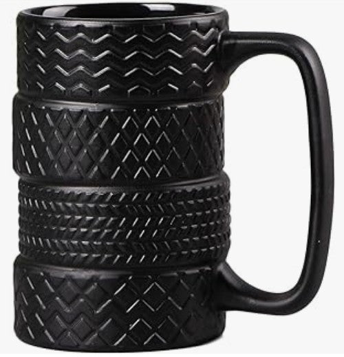 Unique V8 Engine Tools Tires Spark Plug Diesel Fuel Designed Coffee Tea Mug for Car Enthusiasts, 3D Metal Mechanical Design, Stainless Steel, Novelty Gift for Mechanics and Car Truck Fans