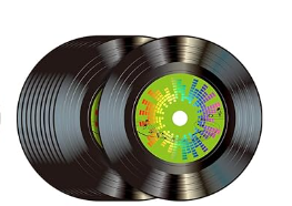 Musical Theme Vinyl Record Table Place Mats and Coasters for Dining Food and Drinks