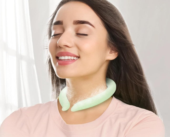 Portable Reuseable Neck Ice Gel Tube Cooling Heat Relief Ring Cushion Tube for Women Men Kids for Summer Spring with Insulated Carry Bag