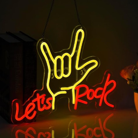 Smiley Face Mancave Love Lets Rock Neon USB LED Color Large Neon Signs Lights for Room Wall Decor
