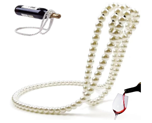 Floating Suspended Metal Chain Rope Wine Rack Bottle Holder