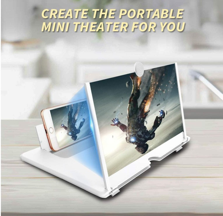 14 Inch 3D HD Mobile Universal Foldable Phone Screen Amplifier Magnifier Projector Screen Stand for Enlarging Movies Video Games Reading Compatible with All Phones