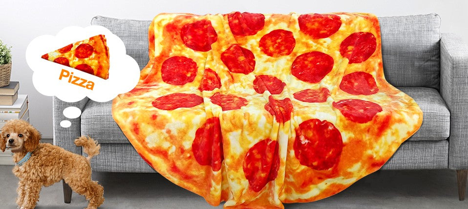 Fun Realistic Round Flannel Fleece Linen Food Pizza Donut Cookie Egg Chocolate Designed Novelty Throw Bedding Couch Sofa Bed Spread Blankets