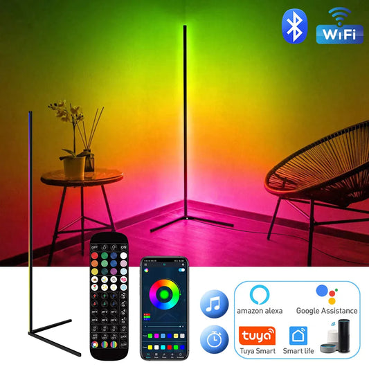 Home Decor Multi Color Smart APP Bluetooth LED Mood Corner Floor Light Lamp