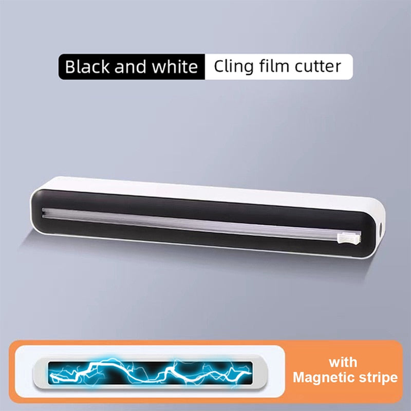 Magnetic Refillable Plastic Wrap Dispenser with Cutter Aluminum Foil Plastic Wax Parchment Paper Dispenser