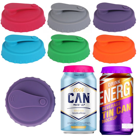 Silicone Soda Beer Cup Can Lid Reusable Beverage Food Protector 2 -18 Pack