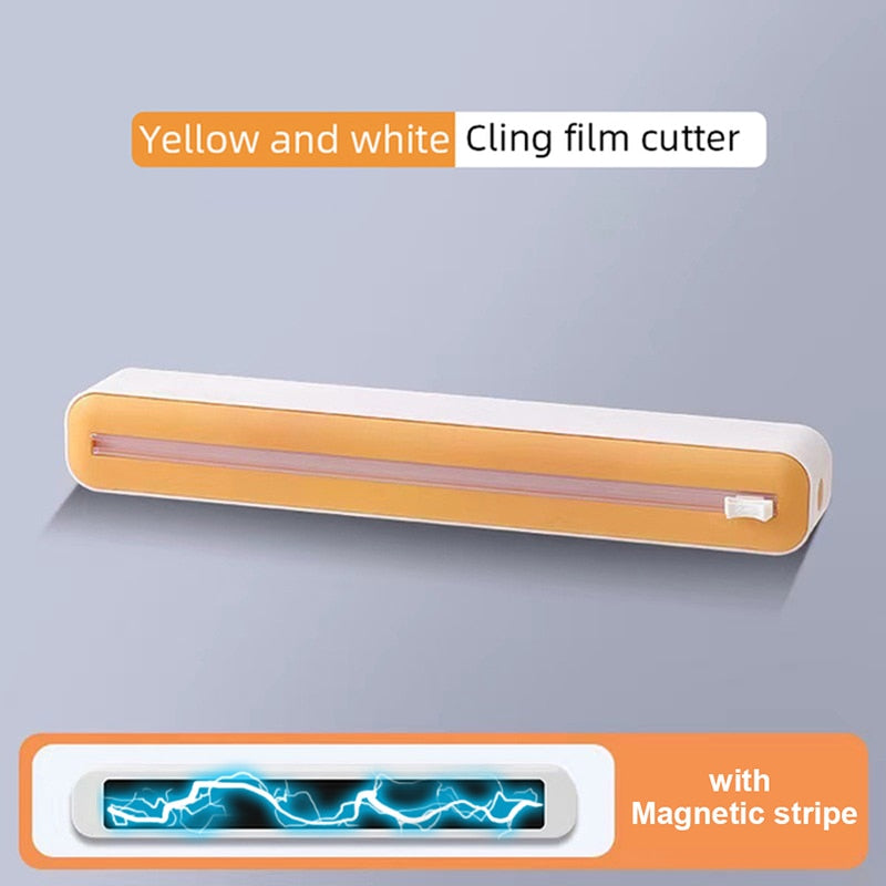 Magnetic Refillable Plastic Wrap Dispenser with Cutter Aluminum Foil Plastic Wax Parchment Paper Dispenser