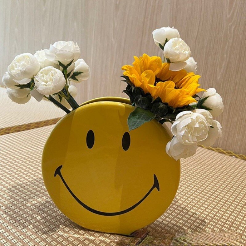 Smiling Happy Face Hydroponic Design Ceramic Vases