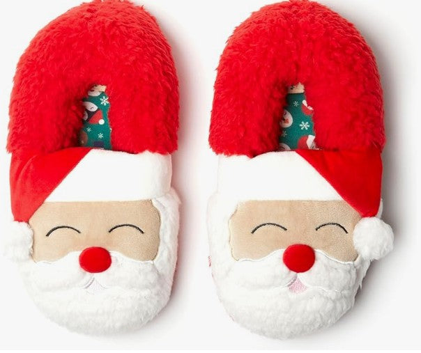 Cute Soft Plush Fur Non-Slip Cartoon Red and Green Christmas Reindeer Grinch House Slip on Slippers for Men and Women Kids
