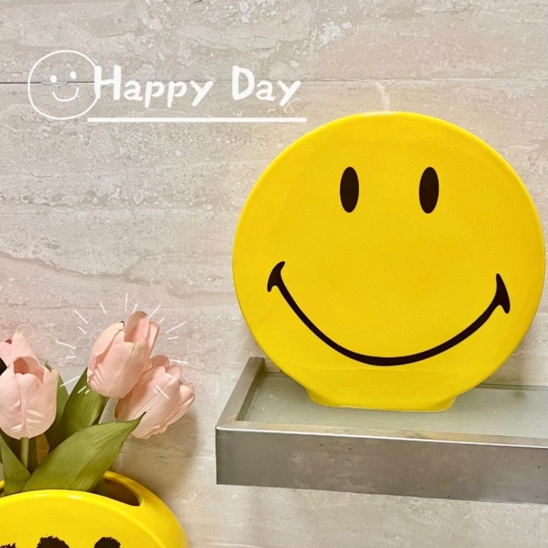 Smiling Happy Face Hydroponic Design Ceramic Vases