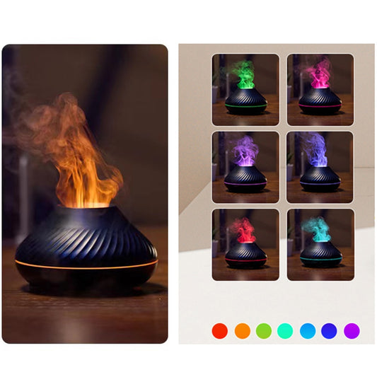 Volcanic Flame Essential Oil Aroma Humidifier Diffuser With LED Night Light