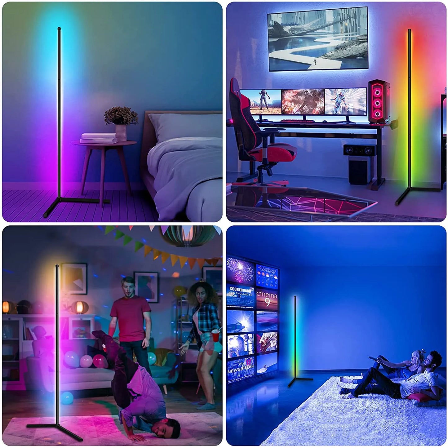 Home Decor Multi Color Smart APP Bluetooth LED Mood Corner Floor Light Lamp