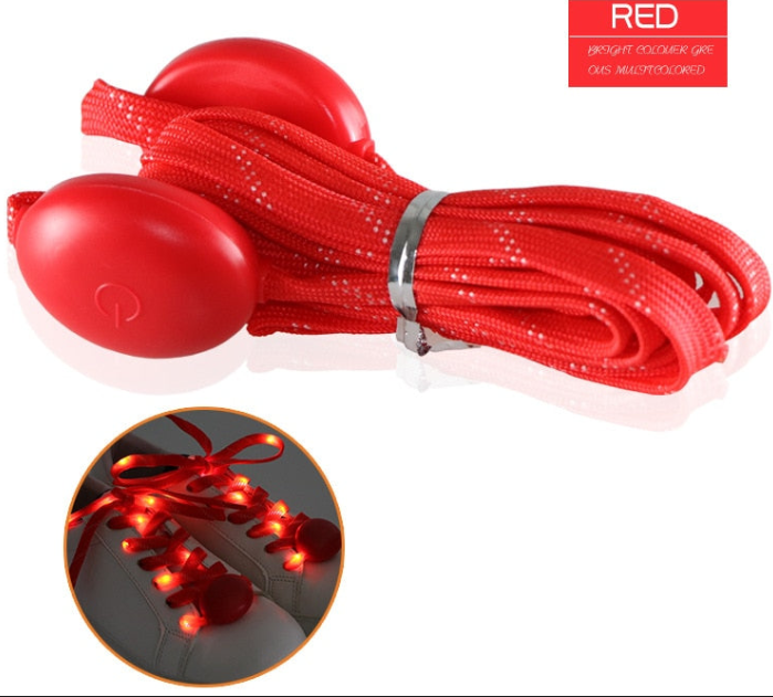 LED Nylon Universal Shoelaces Light Up with 3 Modes in 7 Fun Colors