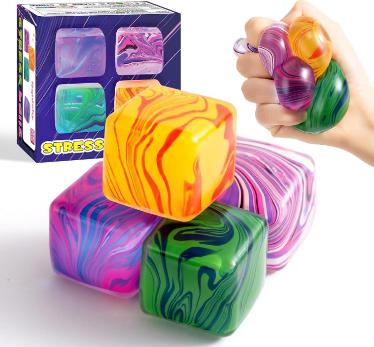 Squishy Toys Cube Bulk Toys Slow Rising Balls Cubes Butter Variety Food Pack Cats for Adults Kids Toys for Party Favors Classroom and Work