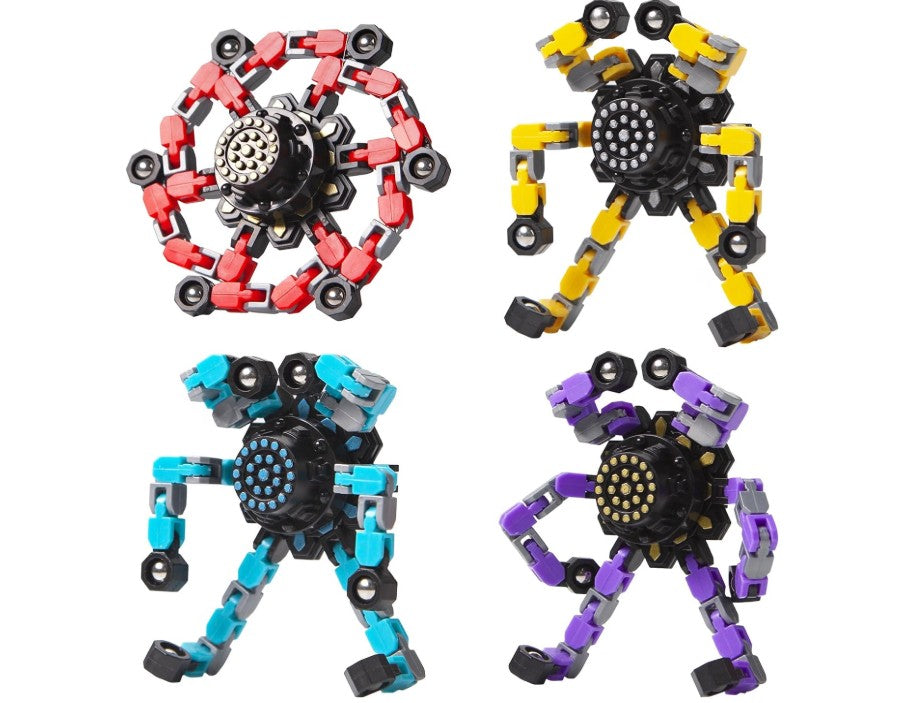 Transformable Fidget Spinners Toys 4 Pcs for Kids and Adults Stress Relief Sensory Toys for Boys and Girls Gifts
