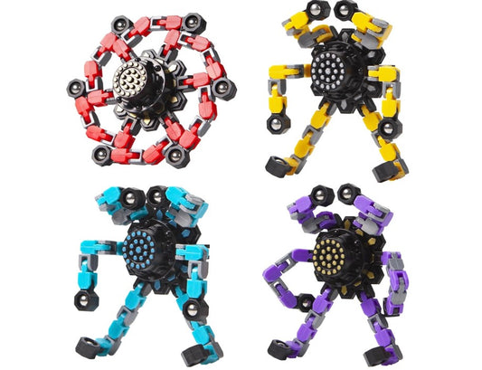 Transformable Fidget Spinners Toys 4 Pcs for Kids and Adults Stress Relief Sensory Toys for Boys and Girls Gifts