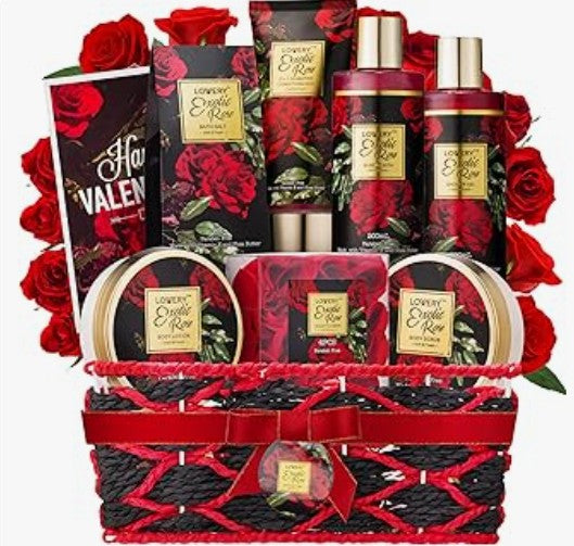 Spa Lavender Rose Natural Camomile Scented Candle Mask Blanket Socks Notebook Soaps Salt Wine glass Jewelry Skin Care Gift Basket Set for Birthday Anniversary Wife loved One Gift For Christmas