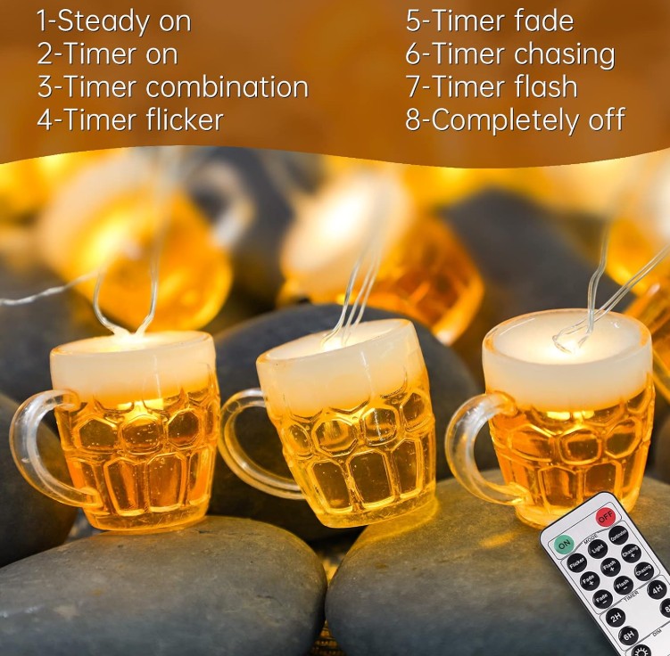 Christmas Gingerbread Decorations Candy Cane Beer Christmas Fairy Ladder Lights Bulbs Battery Operated and Plug in, Xmas Gingerbread Man String Lights Decorations Indoor