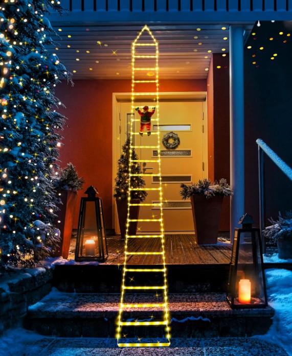 Christmas Gingerbread Decorations Candy Cane Beer Christmas Fairy Ladder Lights Bulbs Battery Operated and Plug in, Xmas Gingerbread Man String Lights Decorations Indoor