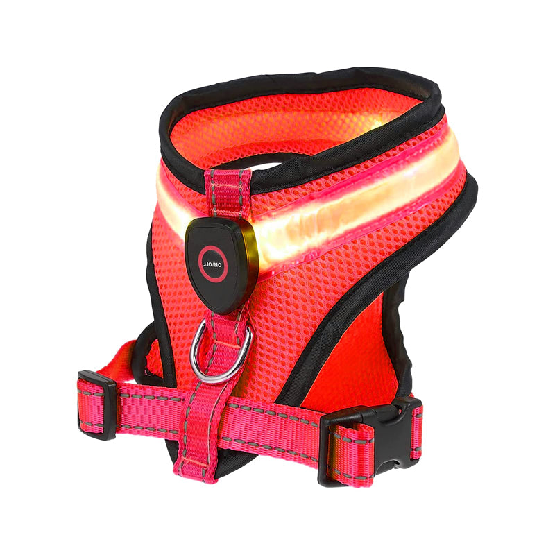 Rechargeable LED USB Charging Mesh Lighted Dog Harness