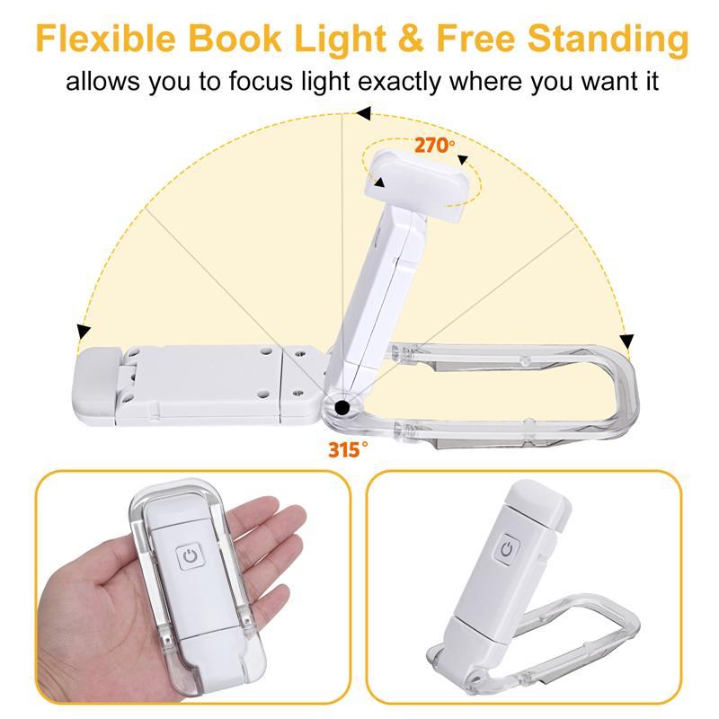 LED USB Rechargeable Adjustable Bright Clip-on Portable Bookmark Book Reading Night Light