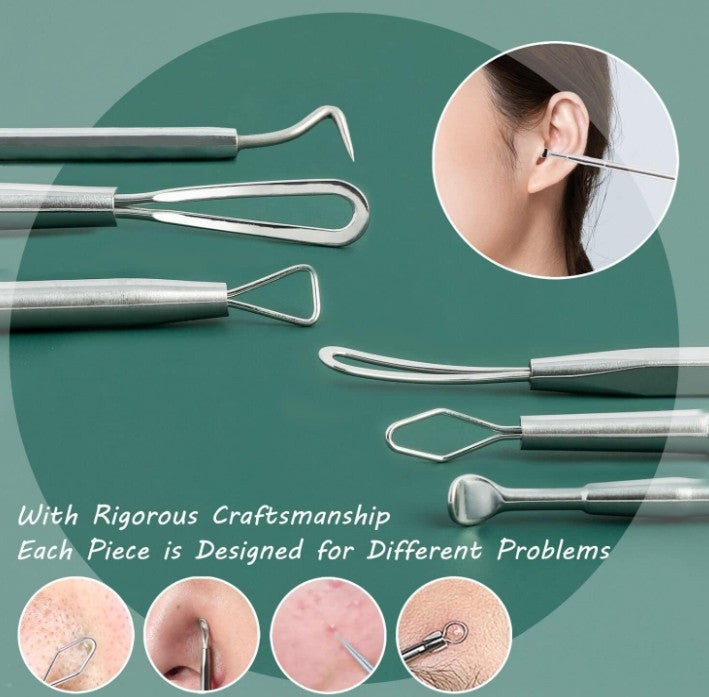 Blackhead Remover Tools, 16 PCS Pimple Popper Tool Kit, Acne Blackhead Tools for Blemish, 410 Premium Professional Stainless Acne Pimple Extractor Tool with Metal Box