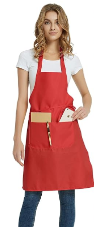 Multi Color Men Women Apron with 2 Pockets for Kitchen Cooking Grilling Restaurant BBQ Painting Crafting Clothes Protector