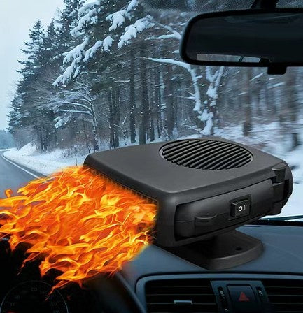 Car Heater, 12V 200W Fast Heating & Cooler Fan Portable Windshield Defogger & Defroster Plug into Cigarette Lighter, 360° Auto Heater for Car, SUV, Trucks