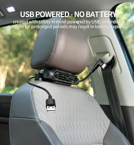 2026 Car Headrest Fan, Invisible Car Seat Cooling Fan, USB Backseat Fan Portable Vehicle Design with 3 Adjustable Wind Speeds for Most Cars Vehicle Jeep Van RV Truck