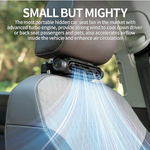 2026 Car Headrest Fan, Invisible Car Seat Cooling Fan, USB Backseat Fan Portable Vehicle Design with 3 Adjustable Wind Speeds for Most Cars Vehicle Jeep Van RV Truck