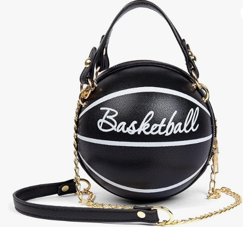 Basketball Designed Shoulder Mini Round Messenger Purse Handbag