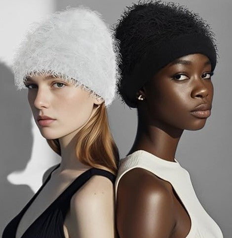 Unisex Multicolor Distressed Balaclava Winter Warm Soft Knitted Beanie Hats for Men Women Kids