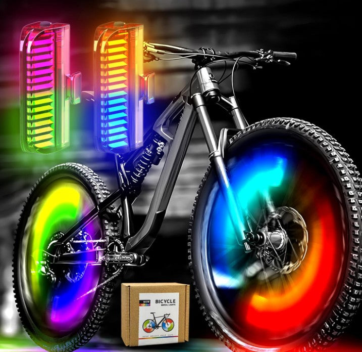 LED Waterproof Rechargeable USB Bike Bicycle Wheel Spoke Handlebar Tassell Lights for Decoration Safety Strip Light with 7 Colors Kids Adult- 2 Pack