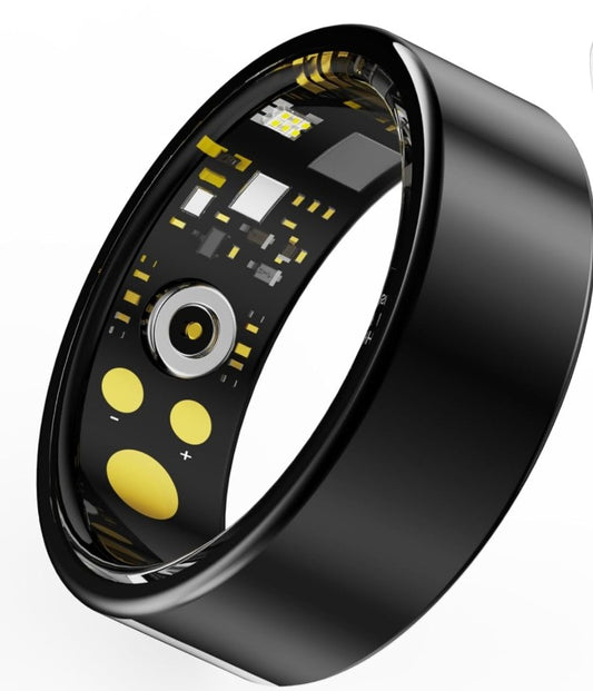 Smart Health Ring for Women Men, Vibration Alert, Touch Control, Fitness Tracker Ring with Sleep Heart Rate Steps, IP68 Waterproof for iPhone Android,