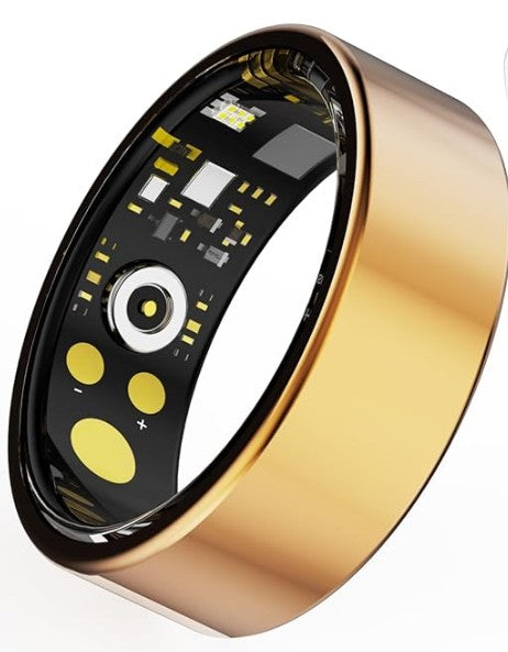 Smart Health Ring for Women Men, Vibration Alert, Touch Control, Fitness Tracker Ring with Sleep Heart Rate Steps, IP68 Waterproof for iPhone Android,