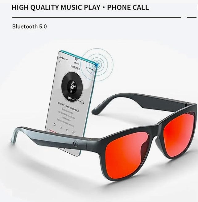 Smart Bluetooth Audio Sunglasses with Speaker UV400 Polarized lens Open Ear Music and Touch Control