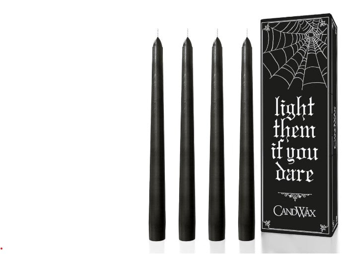 Fun Mutli-Color Red Black Skelton Blood Vibrant Wax Drip Taper Candles for Halloween Holidays Dining Table Bedroom Home Decor - 2- 4 Pack