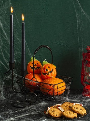 Fun Mutli-Color Red Black Skelton Blood Vibrant Wax Drip Taper Candles for Halloween Holidays Dining Table Bedroom Home Decor - 2- 4 Pack