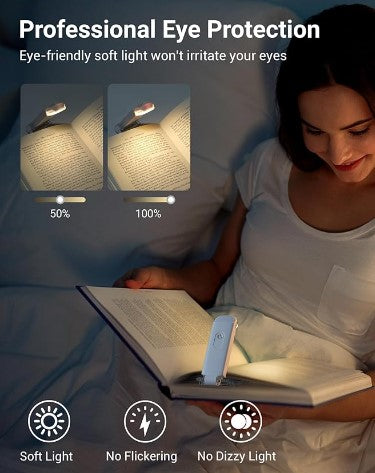 LED USB Rechargeable Adjustable Bright Clip-on Portable Bookmark Book Reading Night Light