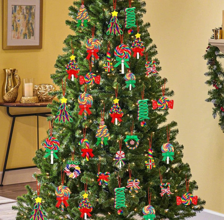 Christmas Ornament Funny Unique Wine Cup Green Grinch Candy Gingerbread Nutcracker Wall Mount Hanging Decorations for Tree Wall, Indoor Holiday Decor