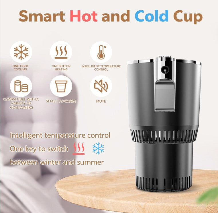 Smart Hot and Cold Portable Cup Holder Insulated Electric Beverage Mug for Car Automobile Truck Home Office Travel