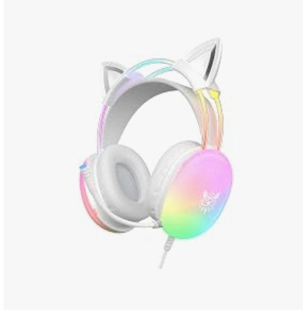 Gaming Work Music Antlers Horns Cat Ears Headset with Noise Cancelling Surround Sound RGB Backlight Mic for PC Mac Nintendo PS4 PS5 Xbox One Mobile Phone