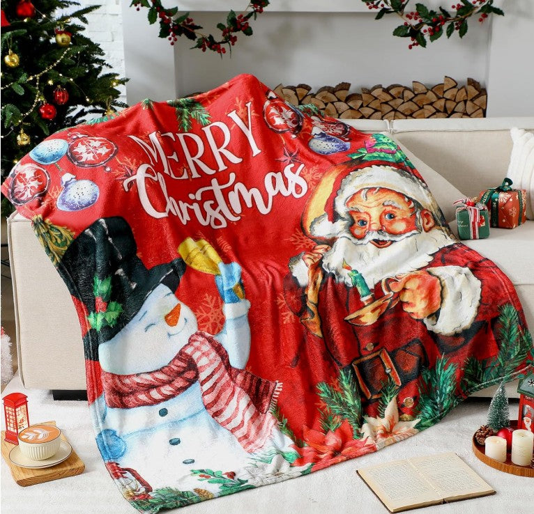 Santa Blanket Christmas Wearable Throw Blanket Adult Oversize Hoodie Flannel Wrap Christmas Throw Gift for Women Men
