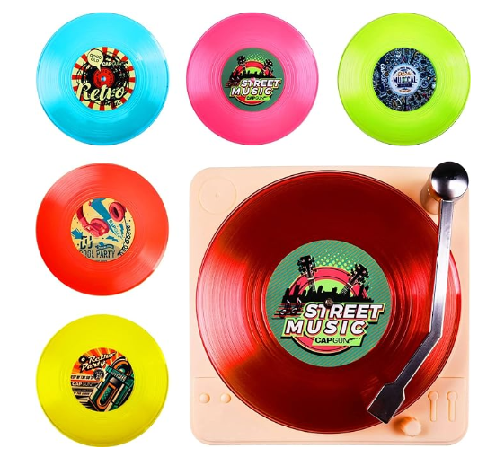 Musical Theme Vinyl Record Table Place Mats and Coasters for Food and Drinks